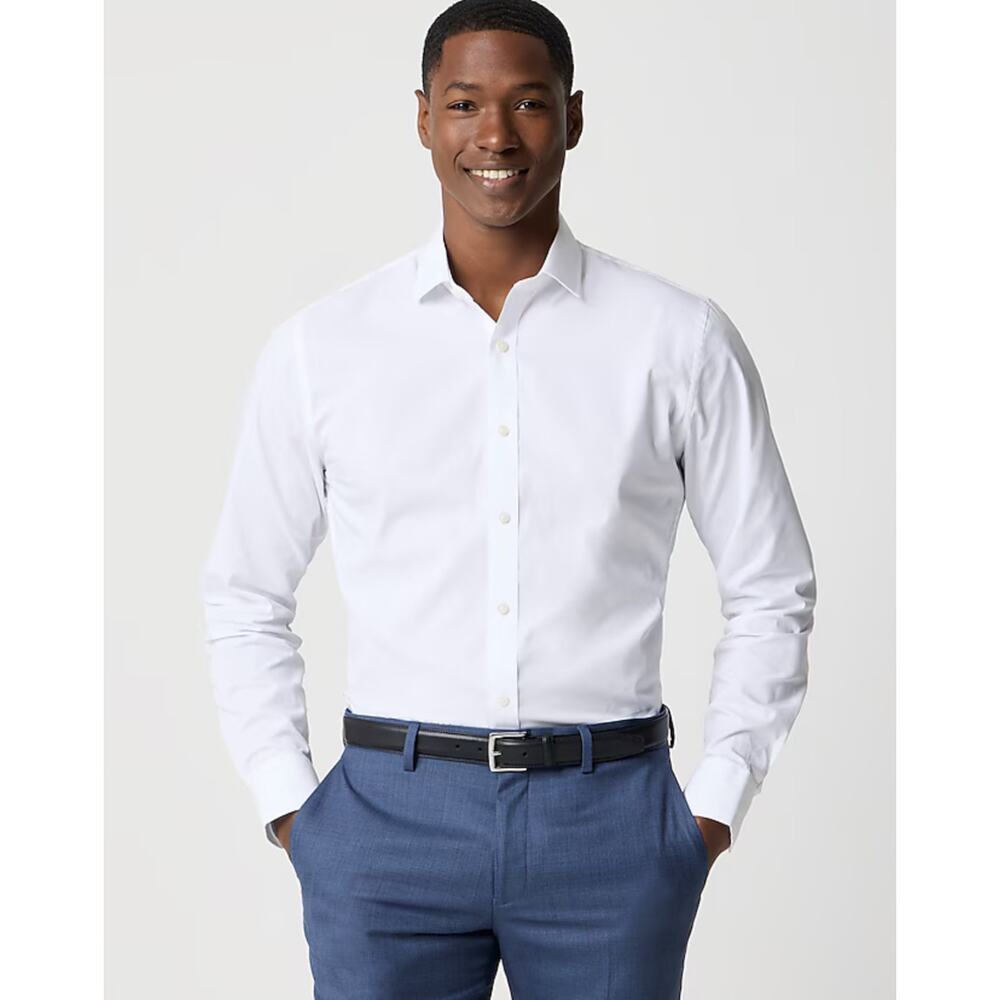 NWT J.Crew Tailored Performance Dress Shirt In white Size 15.5/32